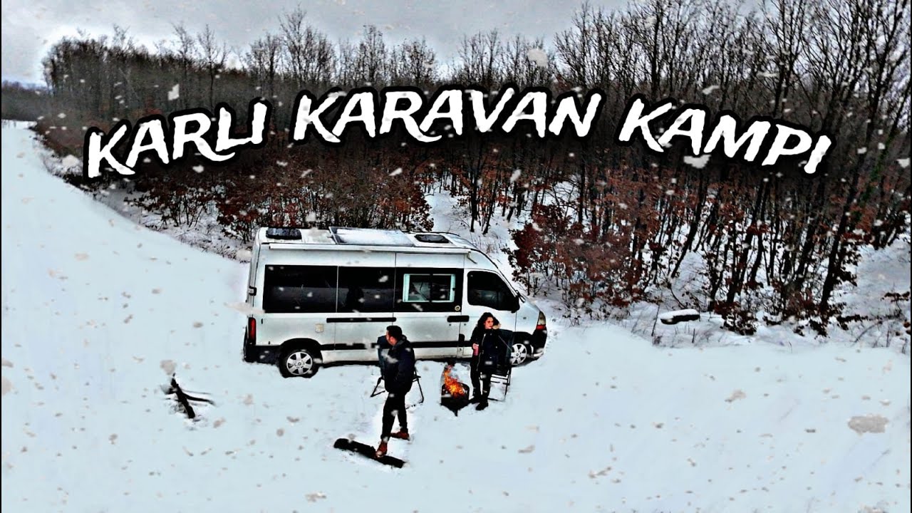 YOĞUN KAR YAĞIŞINDA EV KONFORUNDA KARAVAN KAMPI