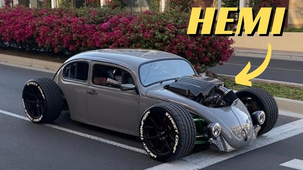 HEMI Powered Volkswagen Beetle Smokes Supercars!