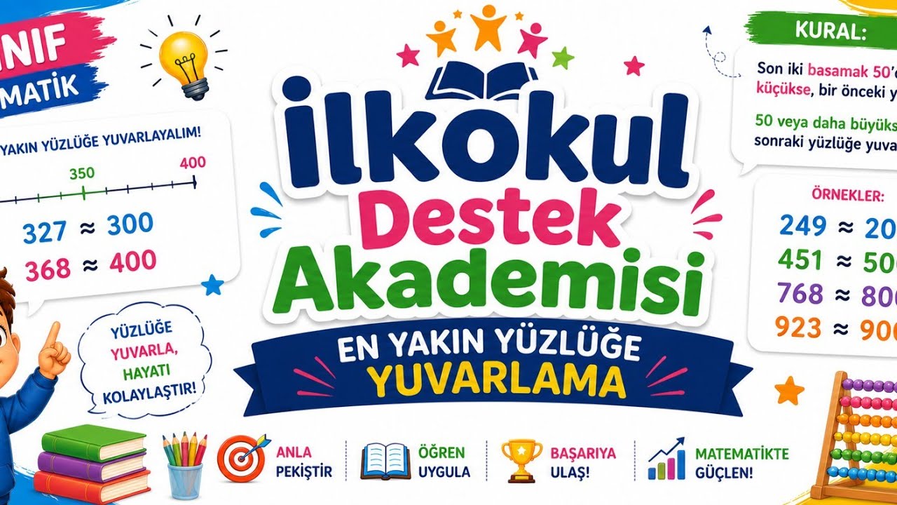 3.Sınıf Matematik=En Yakın Yüzlüğe Yuvarlama