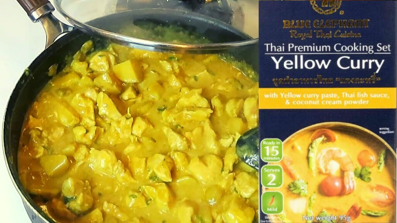 yellow curry, how to make yellow curry with blue elephant packet
