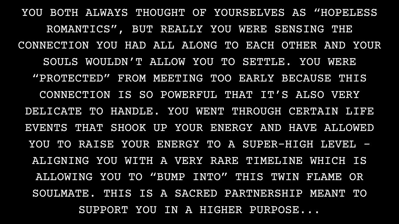 You had to align with a very rare timeline to meet this twin flame / high-level soulmate. [Reading]