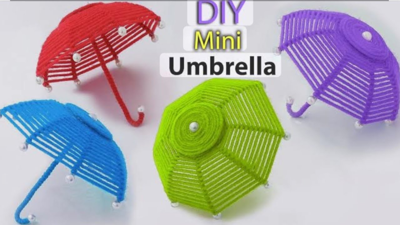How To Make Umbrella || Umbrella Craft || Diy Umbrella || Woolen Craft  || Beautiful Artist Rinika