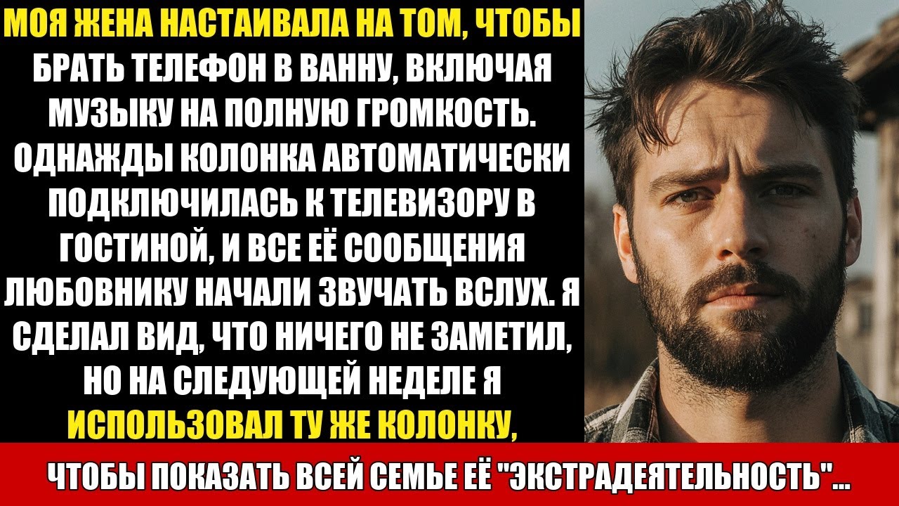 МОЯ ЖЕНА НАСТАИВАЛА НА ТОМ, ЧТОБЫ БРАТЬ ТЕЛЕФОН В ВАННУ, ВКЛЮЧАЯ МУЗЫКУ НА ПОЛНУЮ ГРОМКОСТЬ...