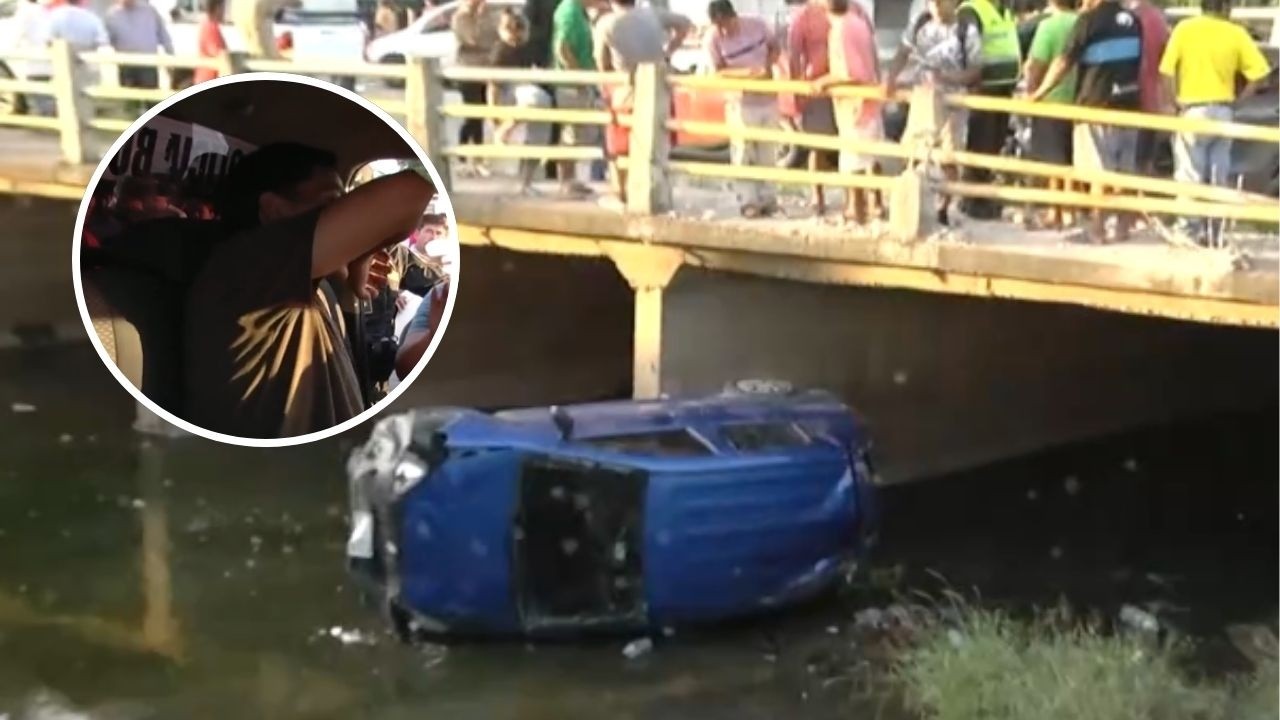 Chocó, escapó y cayó al canal