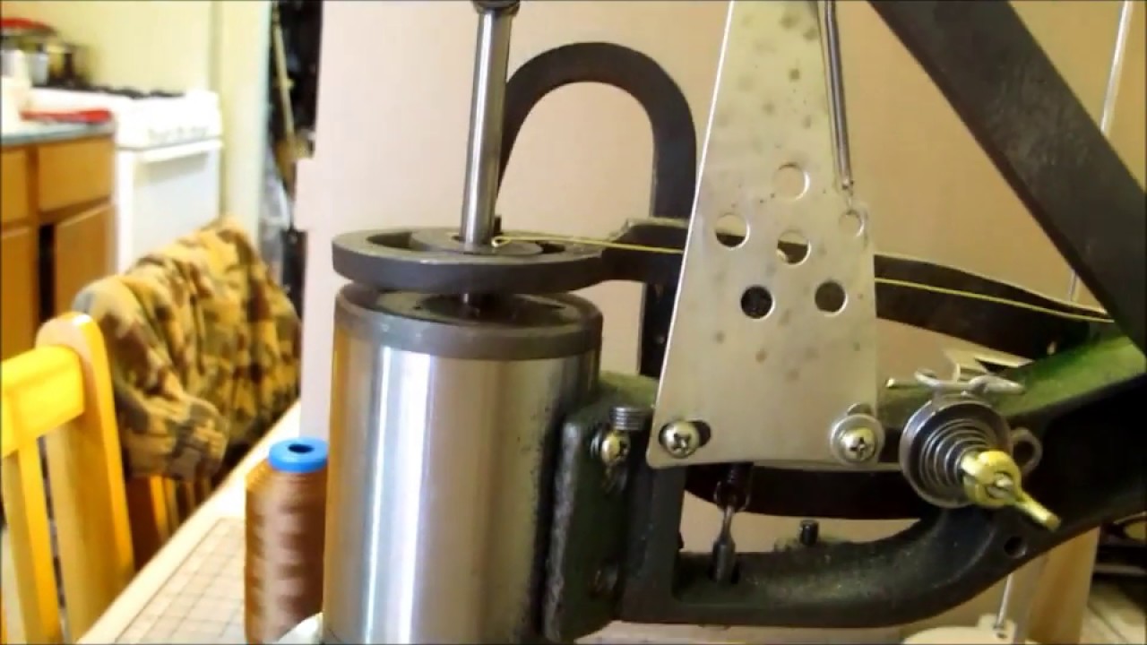 Chinese leather shoe patcher hand crank sewing machine part 1