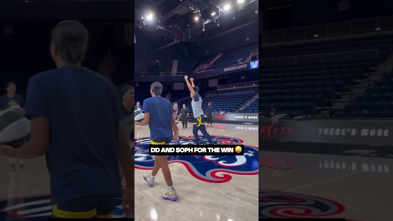 Damiris Dantas and Sophie Cunningham Both Knock Down the Halfcourt Shot After Shootaround Today 🔥
