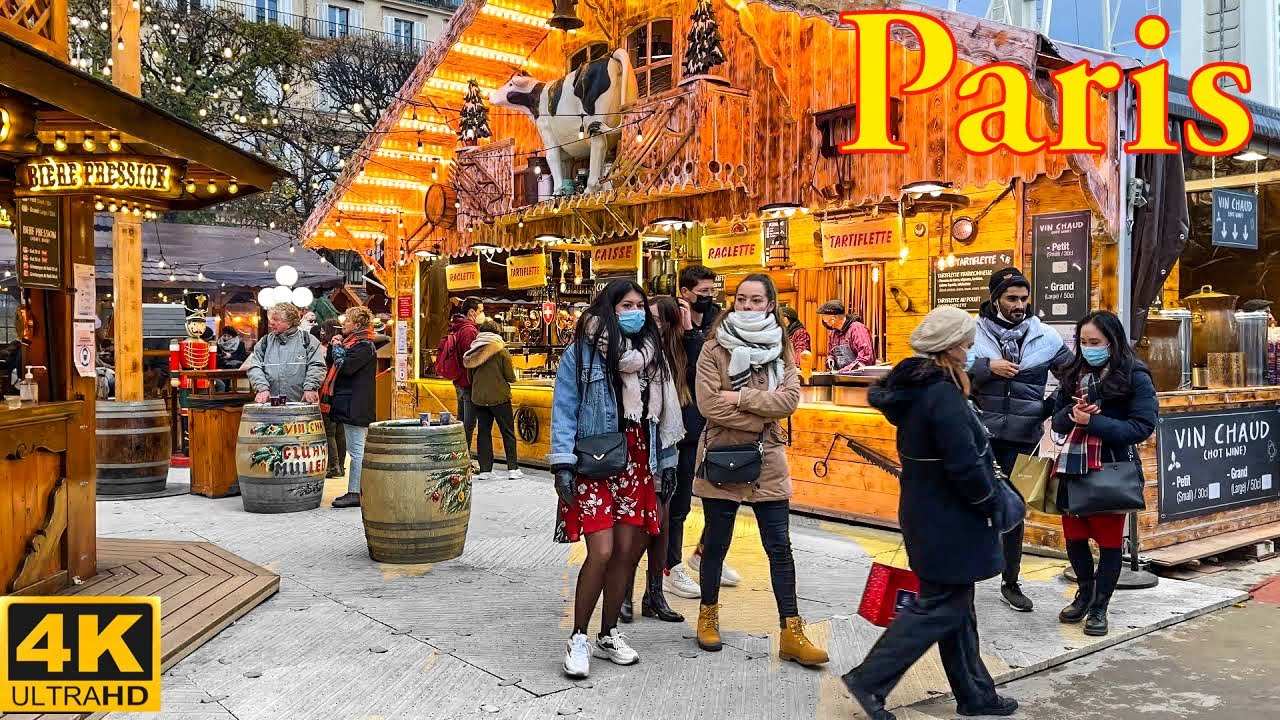 Paris, France🇫🇷 - Christmas Market 2023 | Christmas Walk 4K | Paris 4K | A Walk In Paris