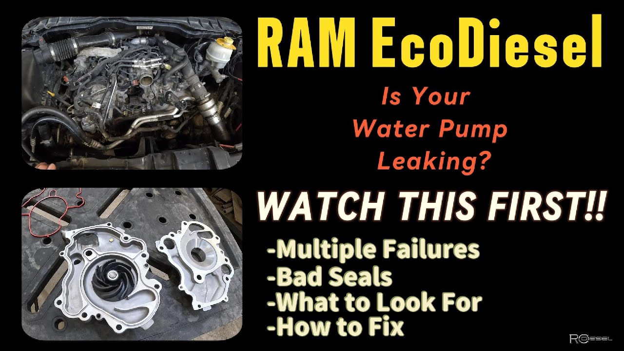 Устранение течи водяного насоса на Ram EcoDiesel 2016 года | Устранение течи водяного насоса 🚗💦 :...