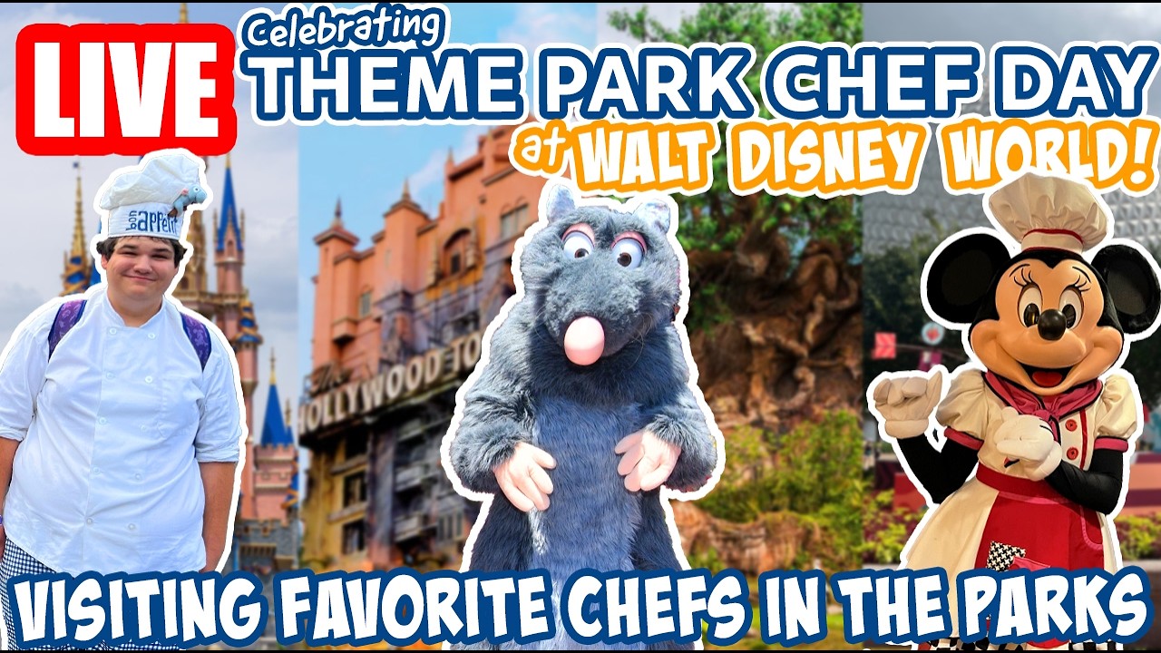 🔴Live: Theme Park Chef Day Around Disney World! - Chefs, Rides & More - Disney World Livestream
