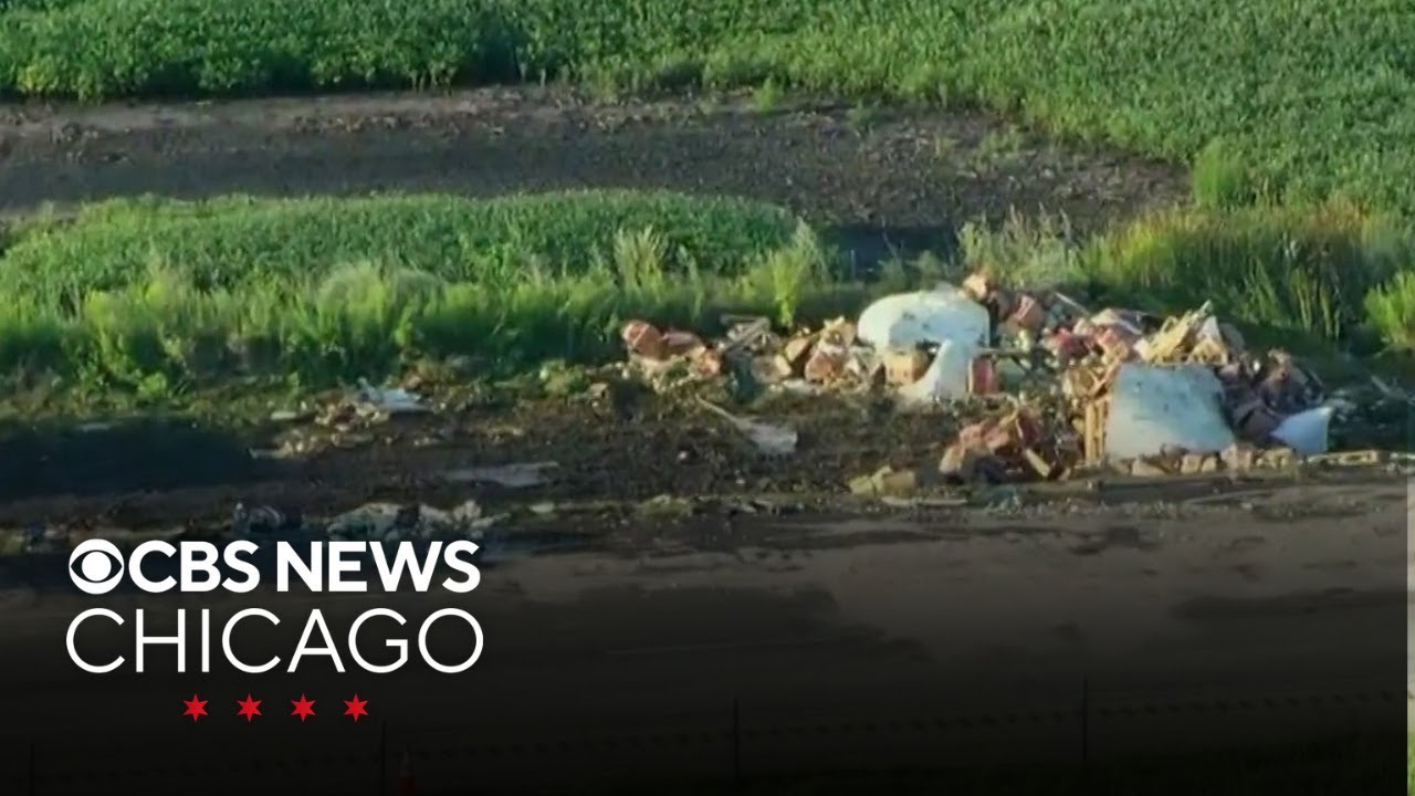 Semi carrying 42,000 pounds of produce rolls over on I-80 near Morris, Illinois