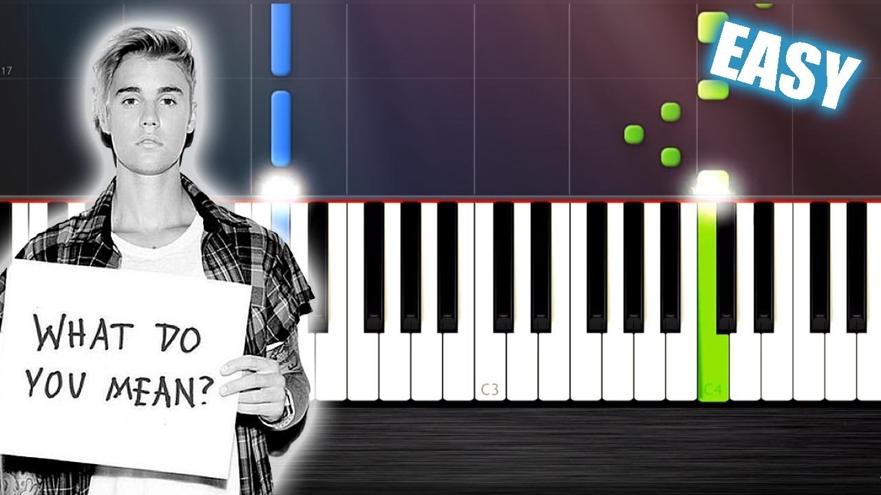 Justin Bieber - What Do You Mean - EASY Piano Tutorial by PlutaX - Synthesia