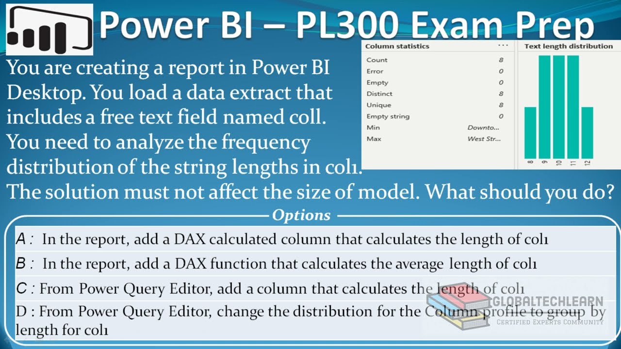 PL 300 : Q34 - Power BI Text Length Distribution Profile