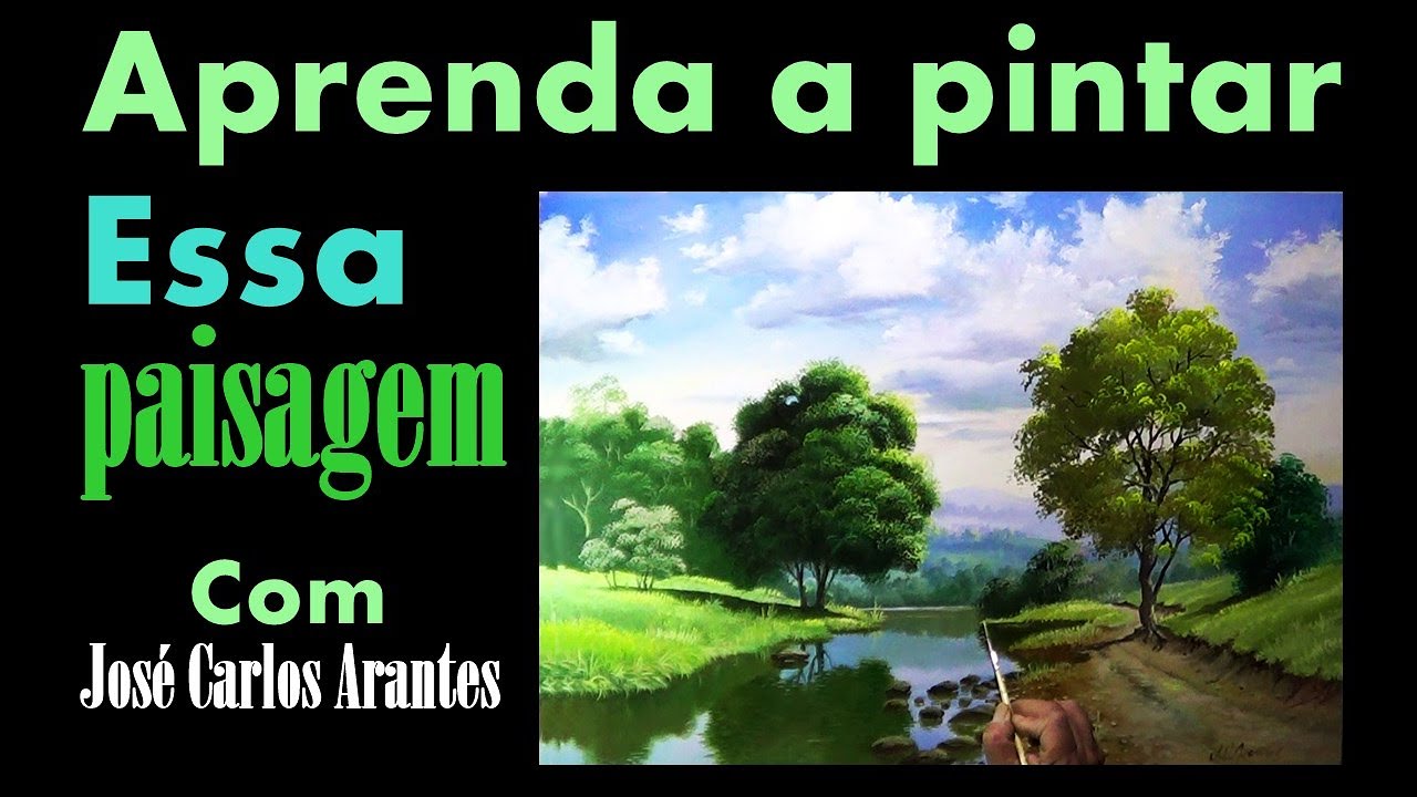 Como pintar paisagem com lago