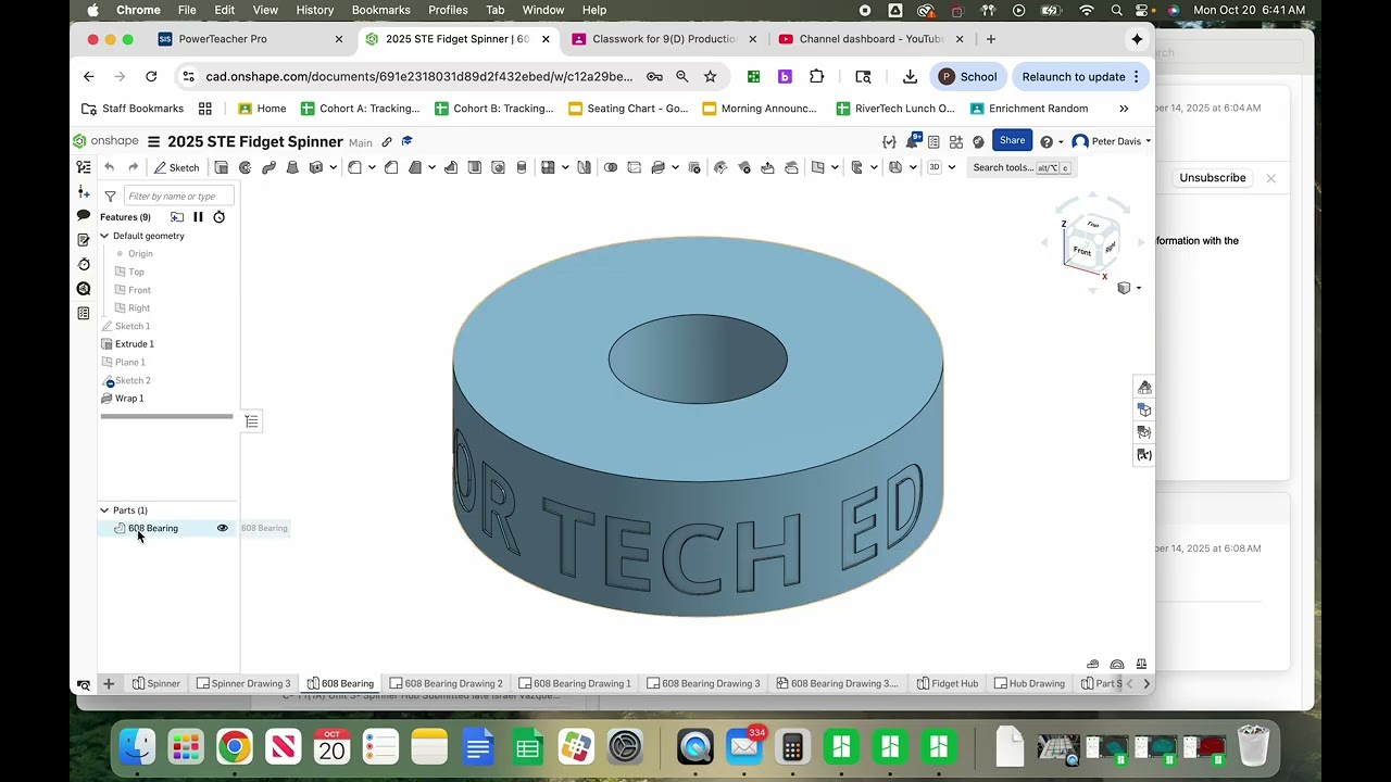 OnSp  Fidget Bearing Drawing