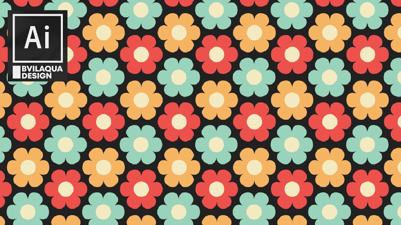 Minimalistic Floral Seamless Pattern in Illustrator