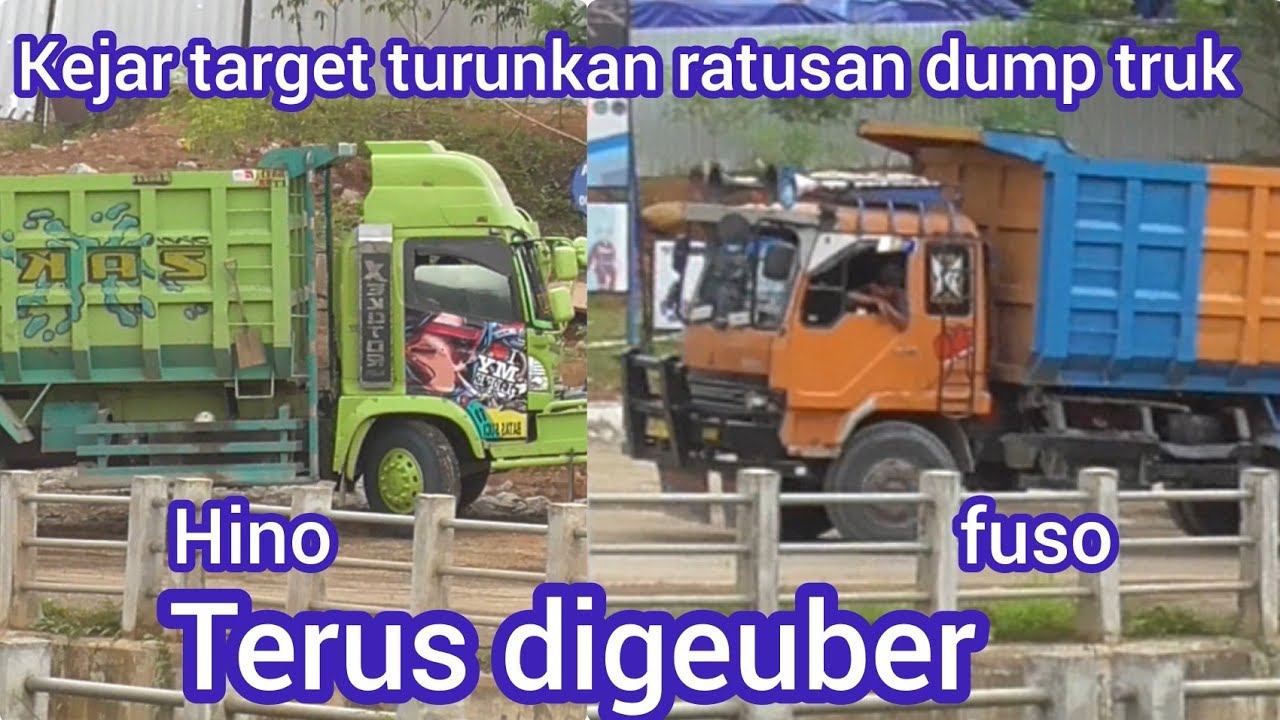 proyek bendungan leuwi keris terbaru!! ratusan dump truk trus silih bergati   ngangkut batu