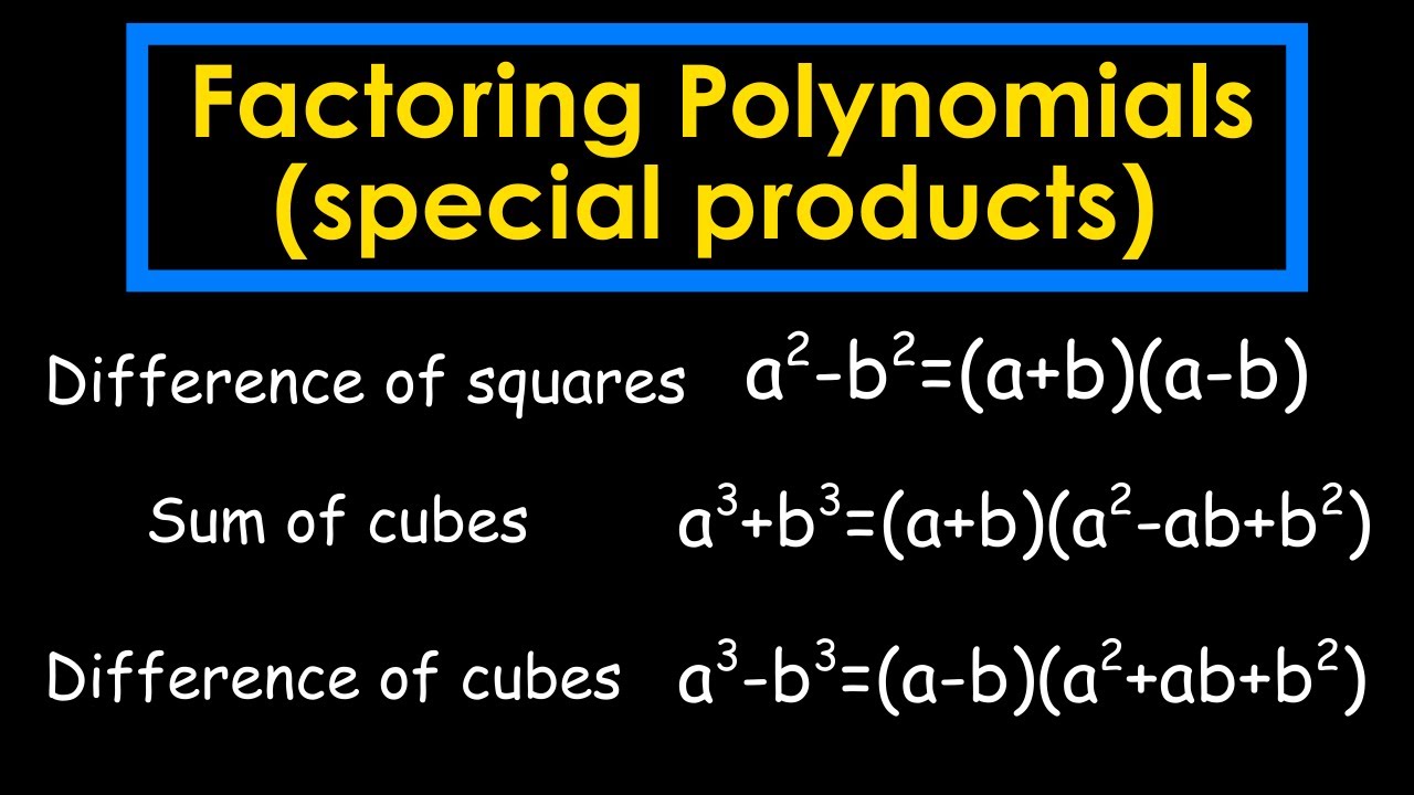 Learn How to FACTOR POLYNOMIALS using Special Products
