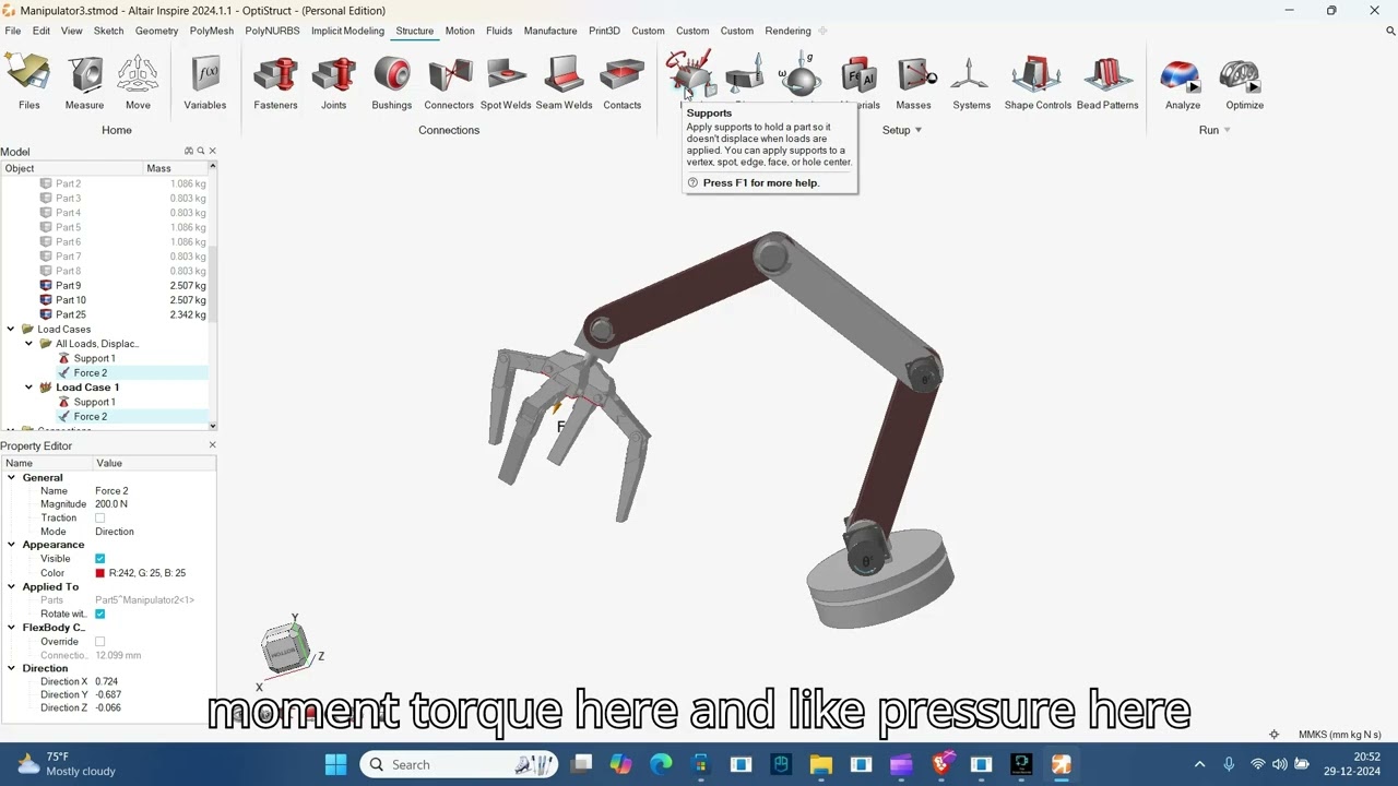 ROBOT ARM OPTIMIZATION USING ALTAIR INSPIRE BY TEAM INSPIRE, RIT