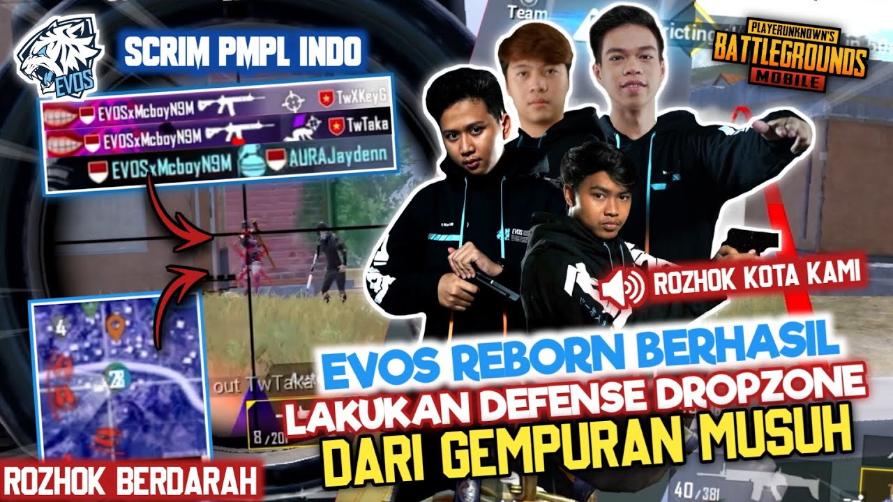 SCRIM PMPL INDO !! DEFENSIF EVOS REBORN BERHASIL AMANKAN DROPZONE ROZHOK DARI GEMPURAN MUSUH !!