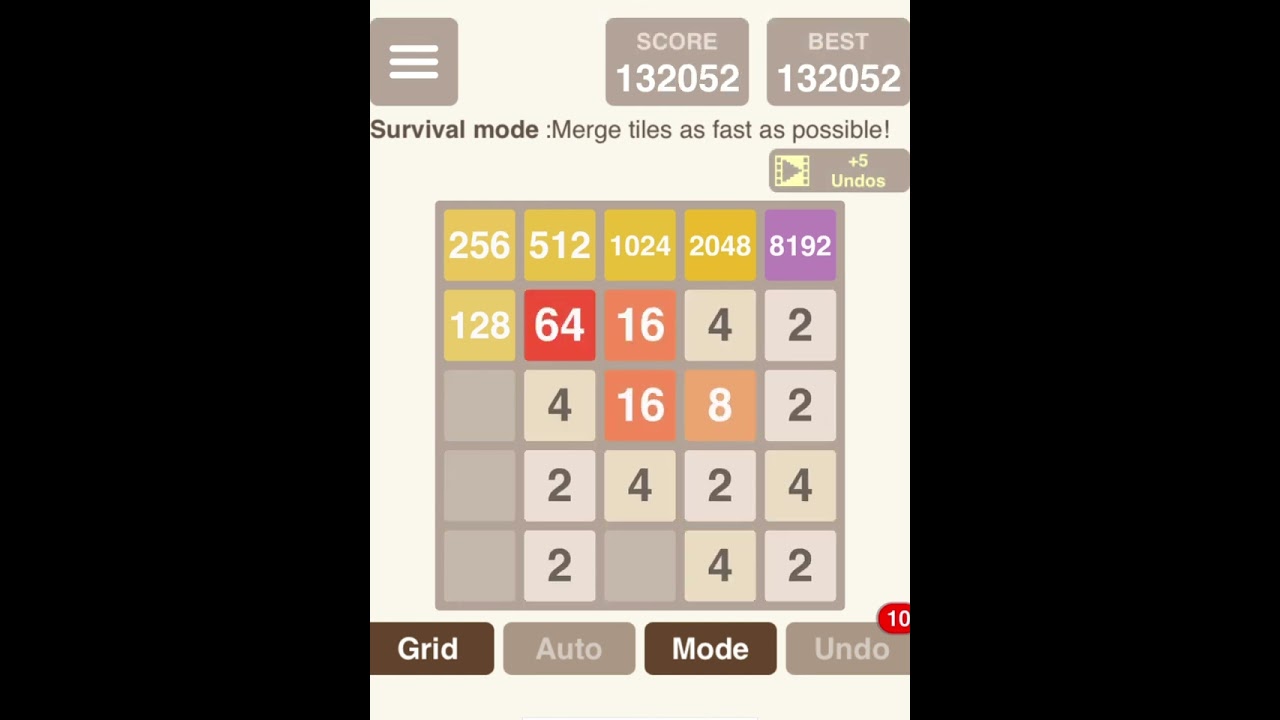 I doubled my old record in 2048 5x5 survival mode!