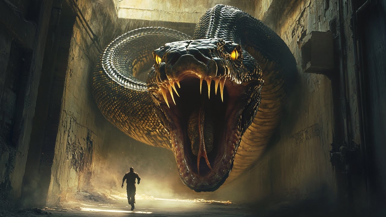 🐍Giant serpent attacks luxury cruise! Father risks all to save daughter! #disaster #chinesedrama