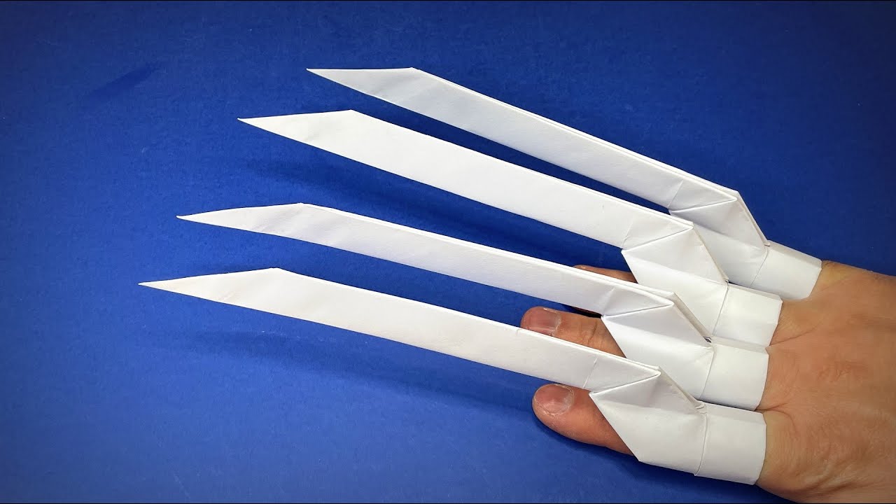 Wie erstelle ich eine Papierkralle aus Papier Basteln Wie man Krallen wie Wolverine von X-Men macht