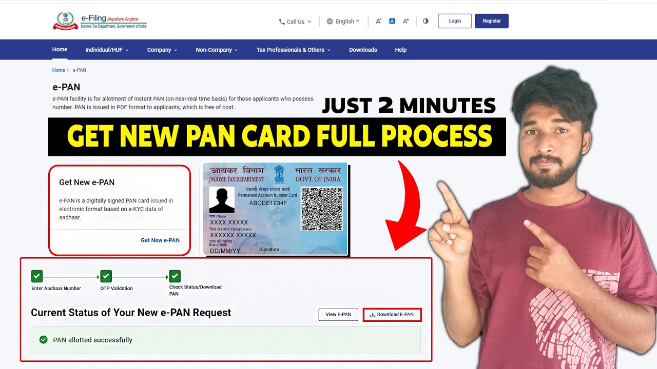 How to Get New PAN Card in Just 2 Minutes & Download e-PAN Instantly