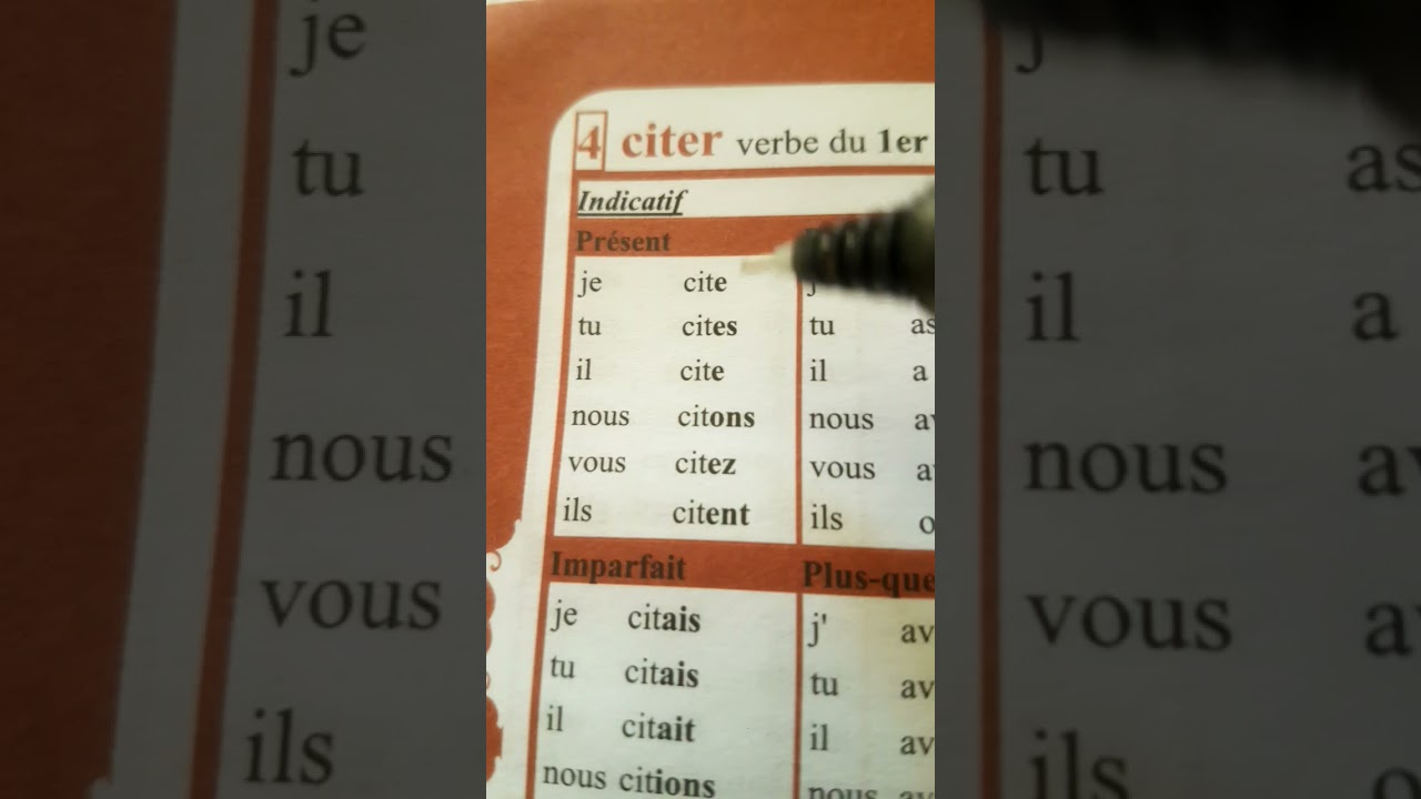 Citer au pr&eacute;sent #fran&ccedil;ais  #education#conjugaison#excel#francophone #maroc#french#francophone