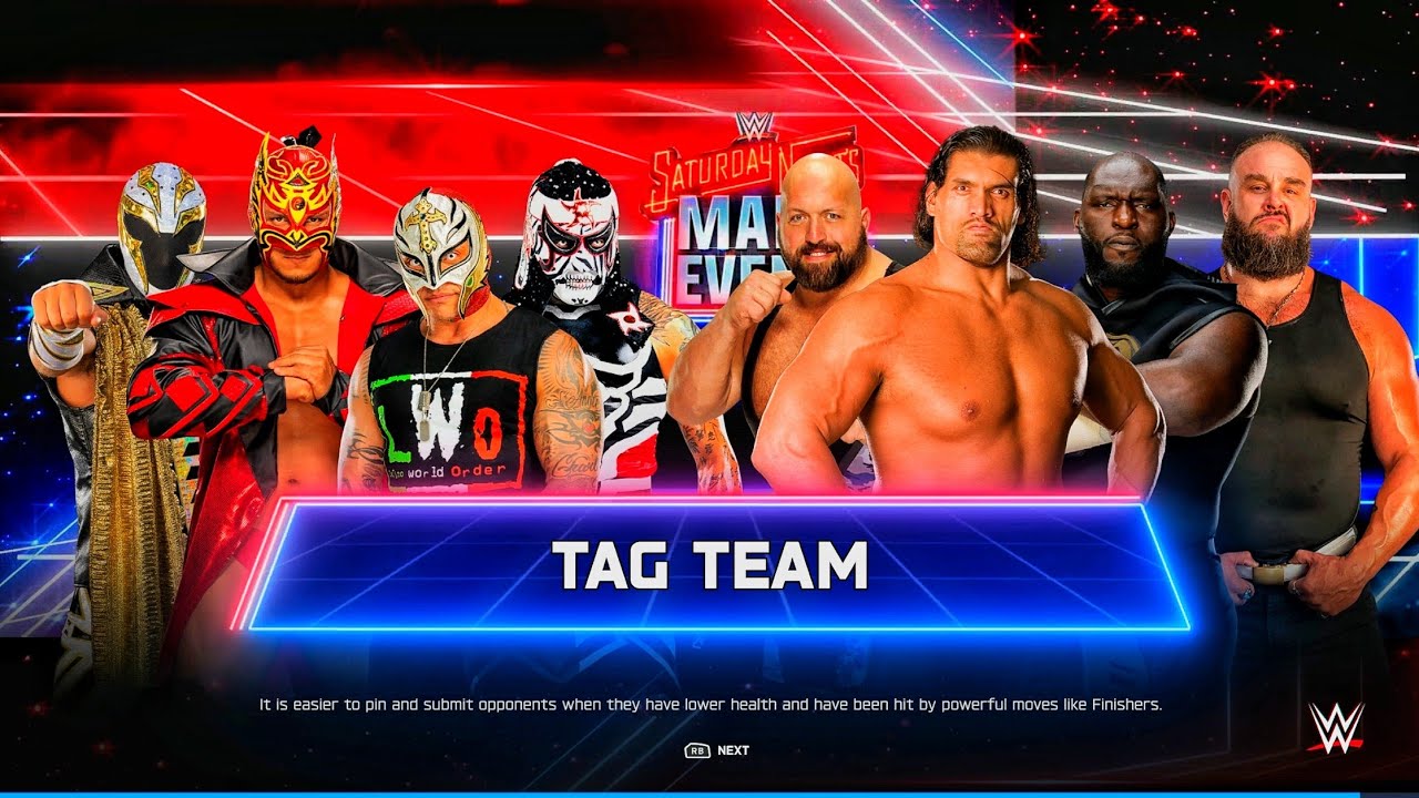 Rey Mysterio, Penta , Dragon Lee & Axiom Vs Khali, Big Show, Omos & Braun Strowman  | WWE 2k25 
