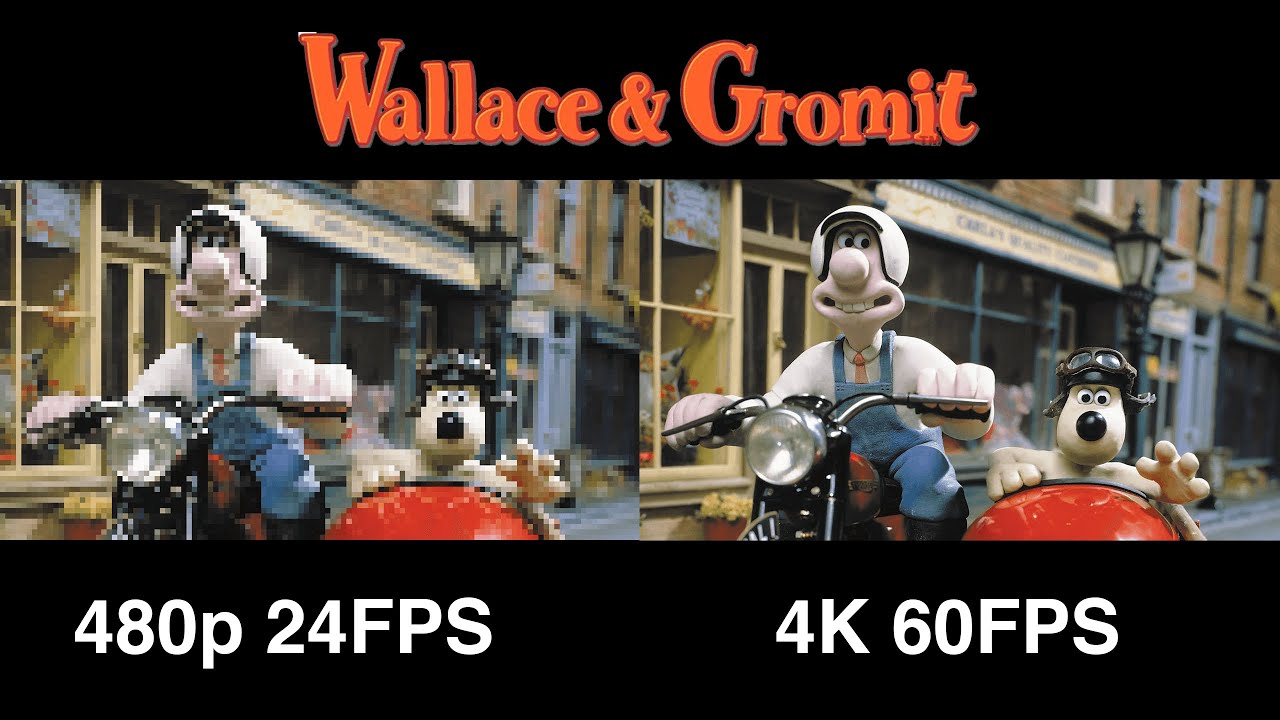 Wallace and Gromit in 4K 60FPS (Remastered by Artifical Intelligence)
