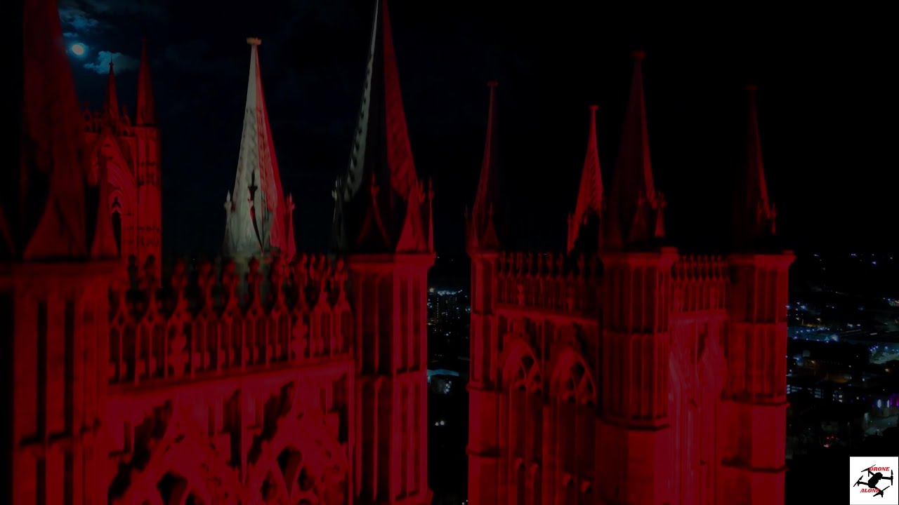 The colours of lincoln cathedral dji mini 4 pro footage