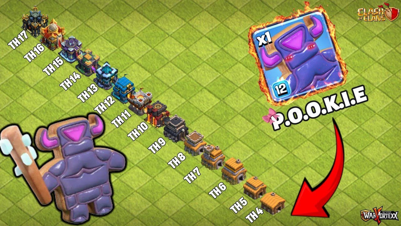 Supercell Didn&rsquo;t Plan This 😱 P.O.O.K.I.E vs ALL TownHall | P.O.O.K.I.E | Clash Of Clans | WarVortexX