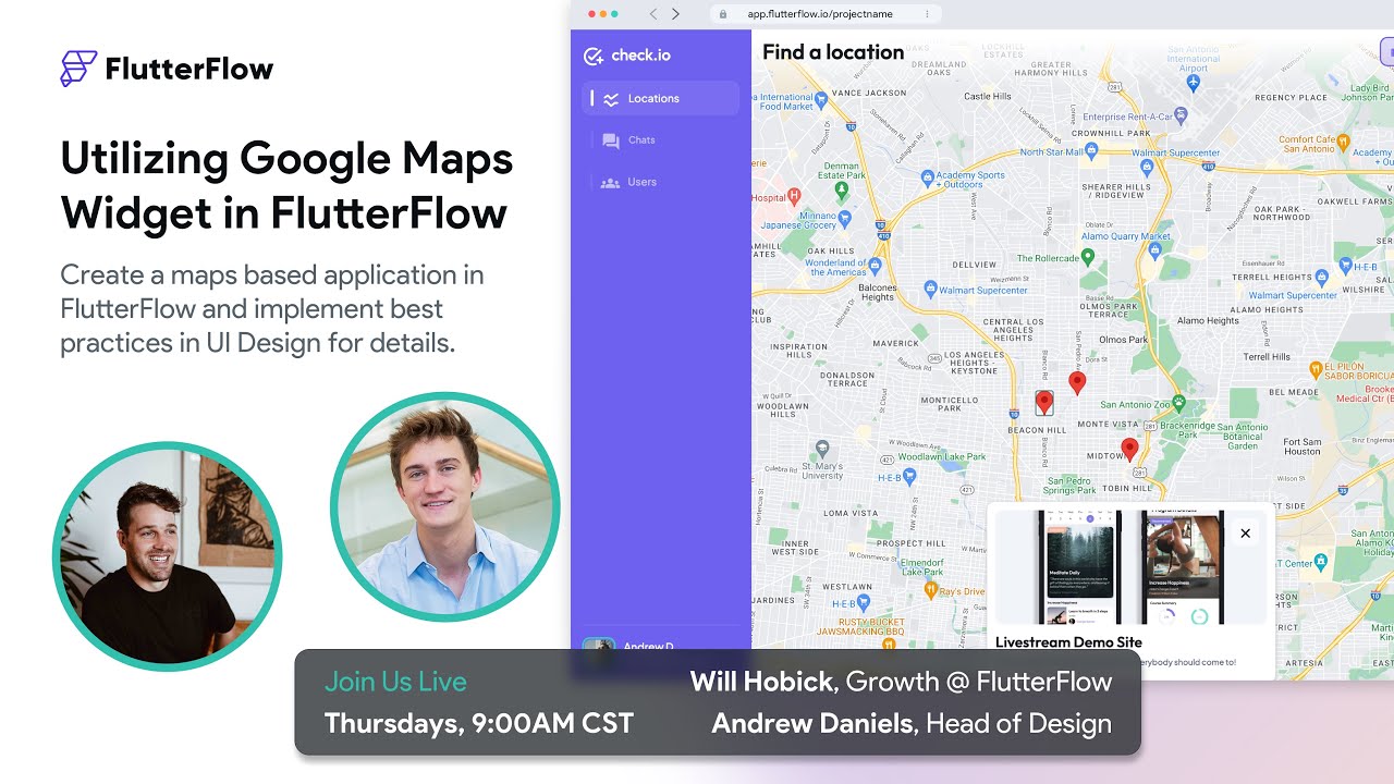 Build Location based apps with Google Maps in FlutterFlow.