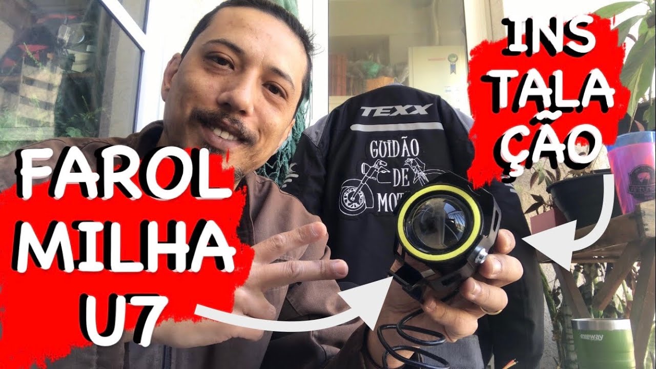 Farol de Milha U7 com AngelEyes - Instalação e Teste - Bros 160