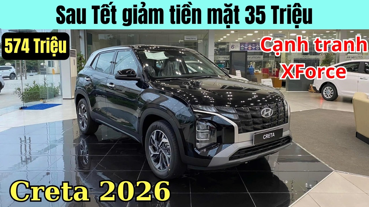✅Hyundai Creta 2026 giảm còn 574 triệu | Cập nhập Tổng Lăn Bánh tháng 2 | Giá cao hơn XForce 1 chút