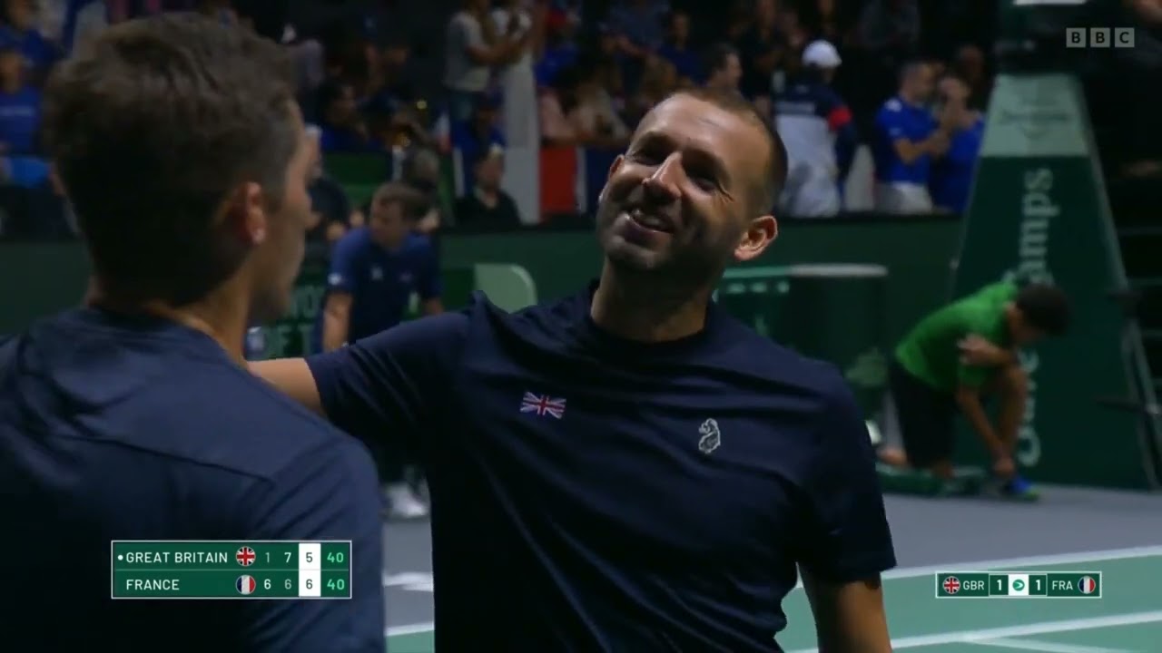 Davis Cup Neal Skupski Dan Evans vs Nicolas Mahut Roger Vassilev GB vs France 4