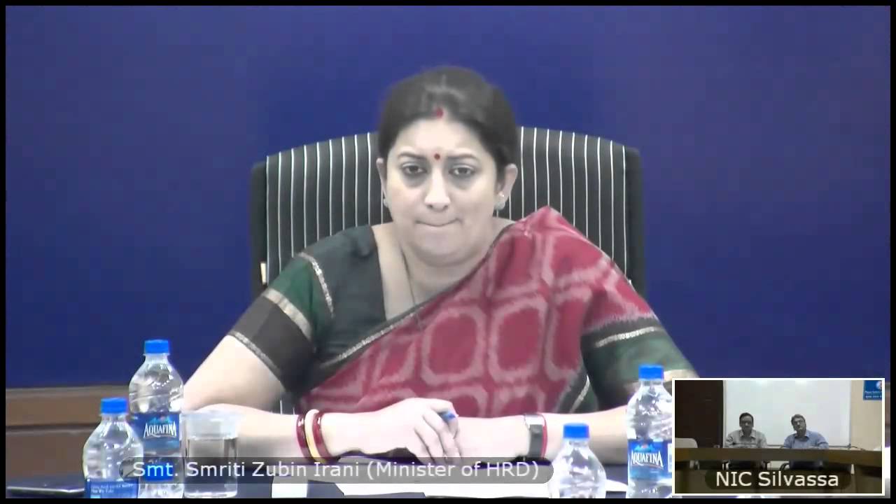 HRD Minister Smt. Smriti Irani Video Conferencing with Western Region 07 October 2015 Part-1