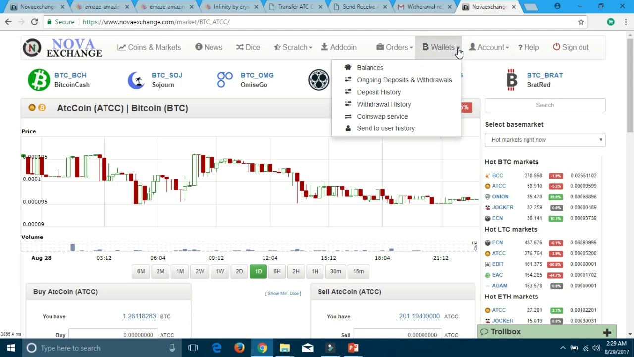 How To Withdraw and Transfer ATC Coin From Cryptoinbox To Nova exchange