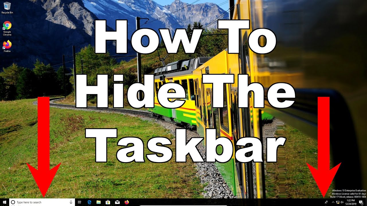 How To Hide The Taskbar - Windows 10 - Finally View In Fullscreen