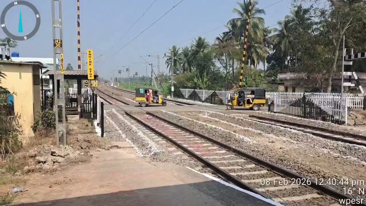 # Wap -7 Goods train taking C curve @ Sathyavada  # Tanuku. 