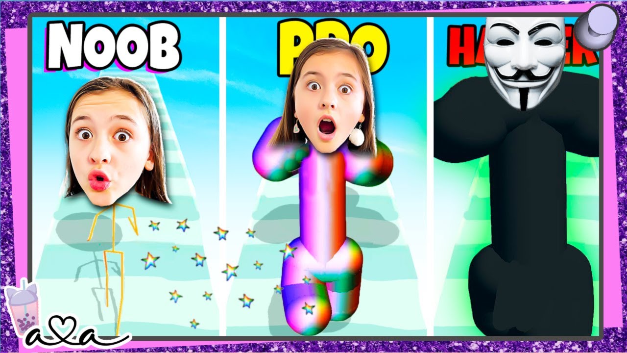 NOOB vs PRO vs HACKER In TALL MAN RUN APP!? 💜 Alles Ava Gaming