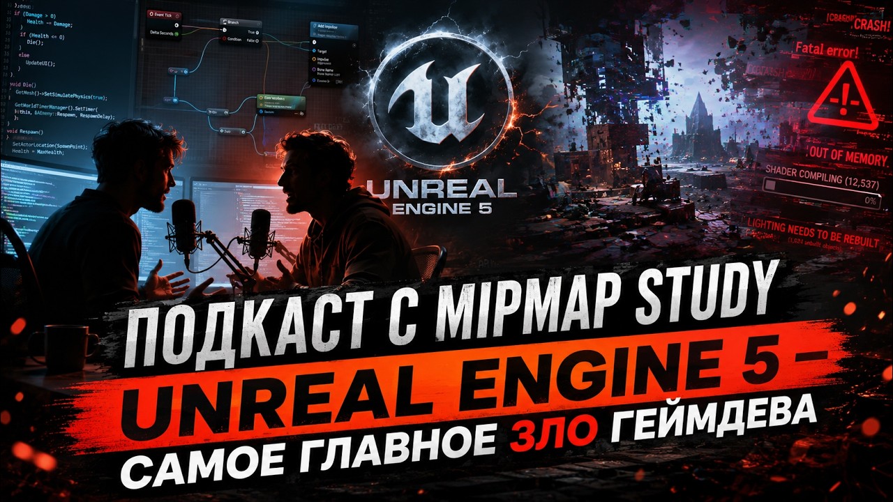 Подкаст с MipMap study. UE5 Самое главное зло геймдева!