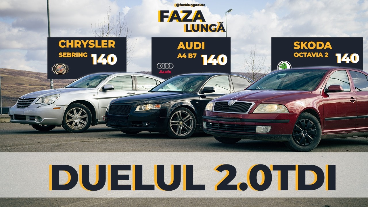 2.0 TDI 140 CP în 3 mașini diferite – Audi vs Skoda vs Chrysler