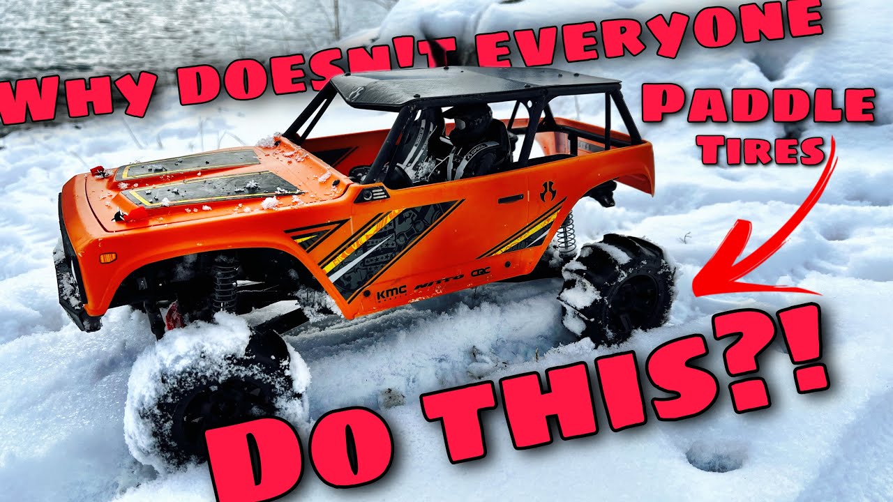 I put PADDLE TIRES on my RC CRAWLER!