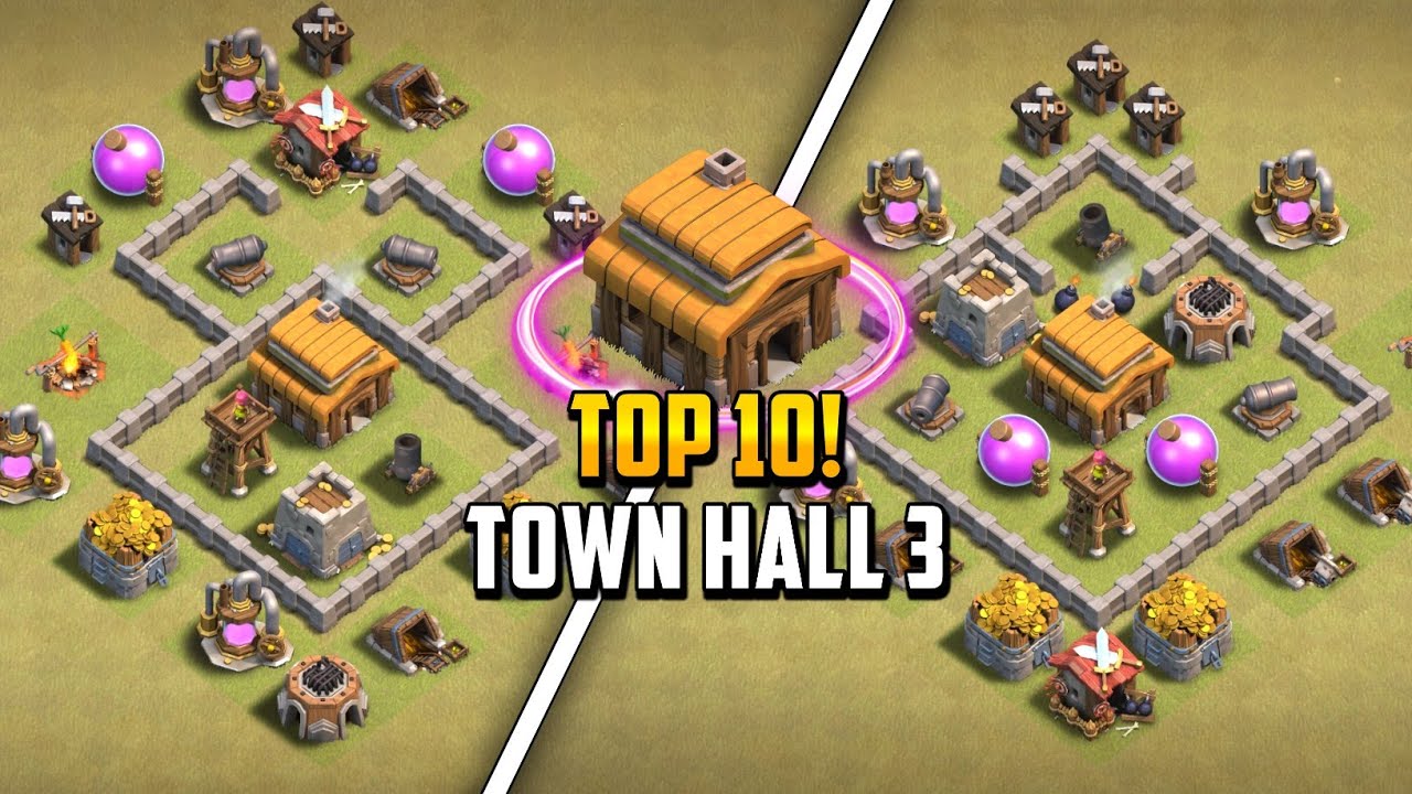 Top 10! Town hall 3 (Th3) War/Hybrid/Trophy/Farming Base Layout + Copy Link 2024 | Clash of Clans