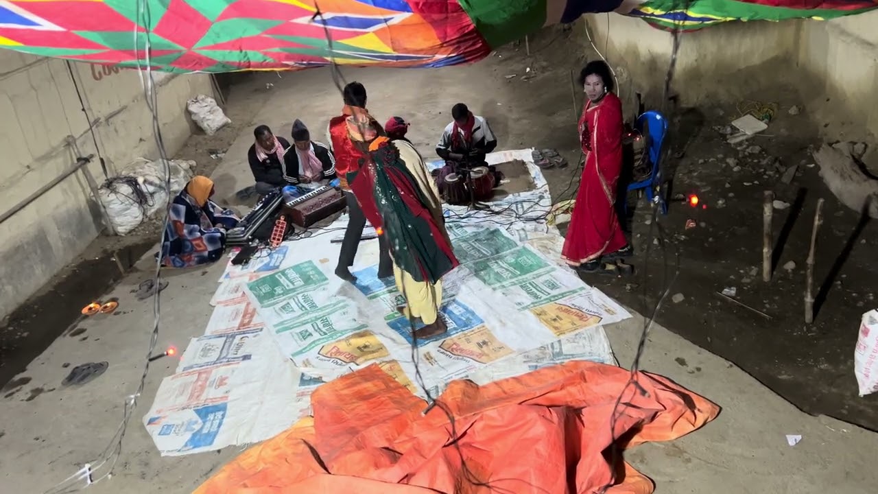 Tharu culture traditional  nach rajpurbi in Nepal 