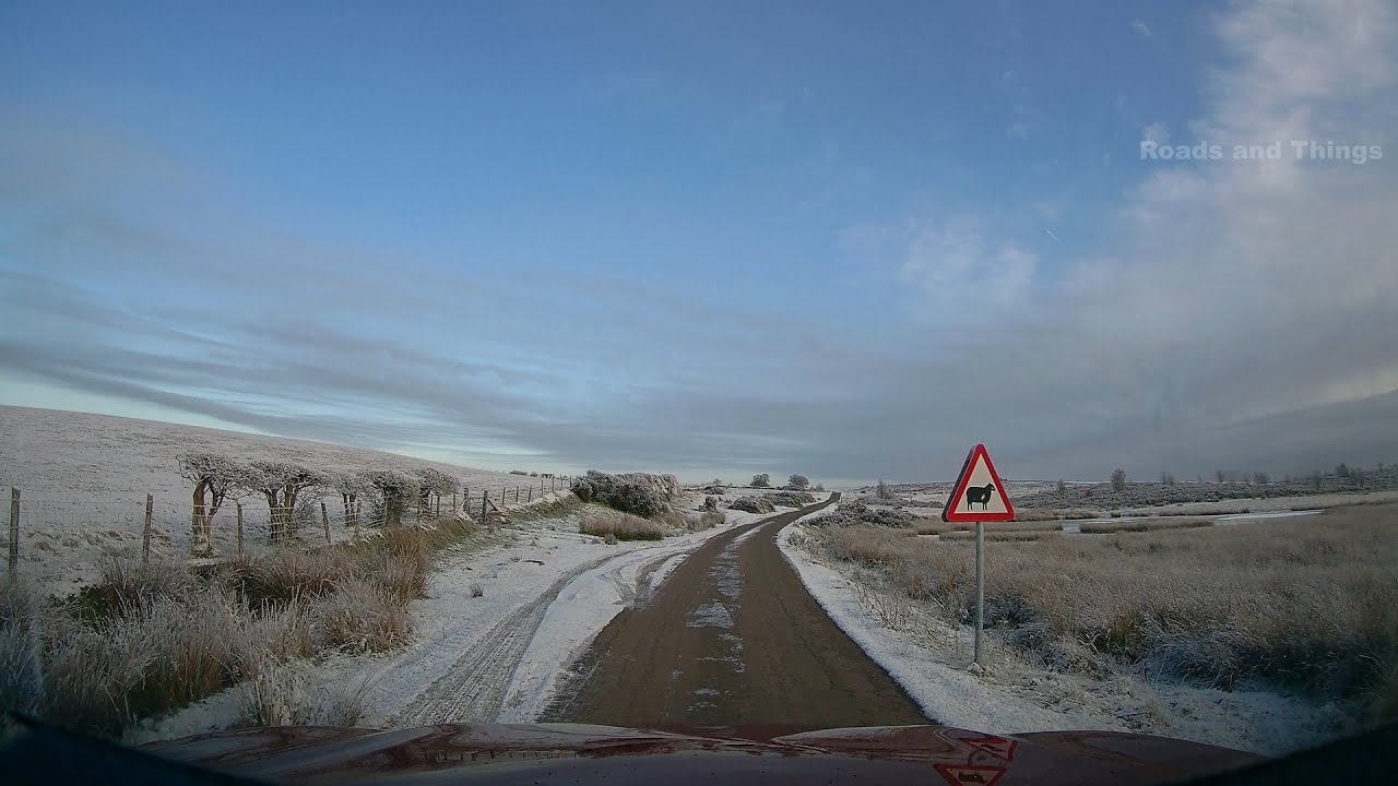 Frozen upland landscape, Brecon Beacons, Powys, Wales, UK.