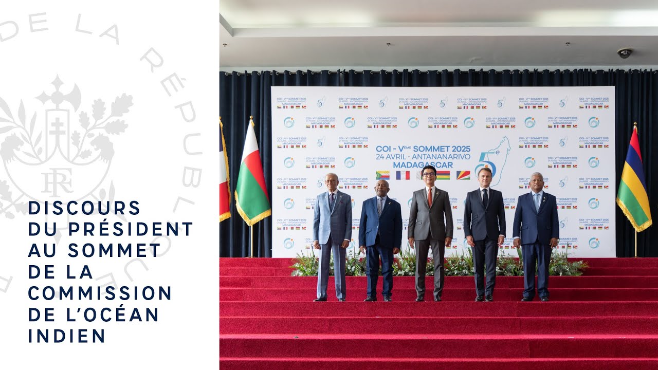Sommet de la Commission de l’Océan Indien à Madagascar : le discours du Président Emmanuel Macron.