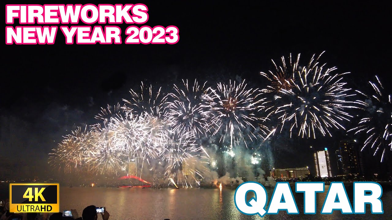 QATAR NEW YEAR 2023 FIREWORKS - Al Maha Island 4K 60fps #newyear #2023 #fireworks