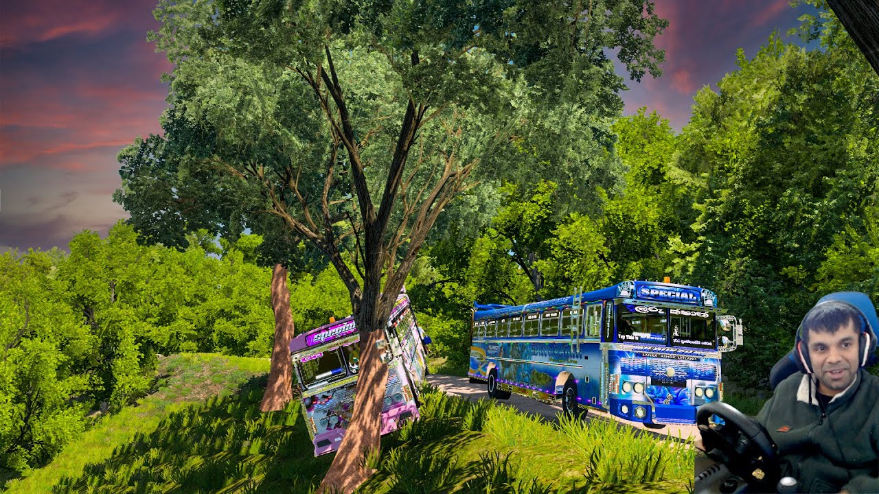 සුදු නෝනා බස් එක අනතුරට | Ets2 multiplayer convoy #eurotrucksimulator2 #laahirugaming